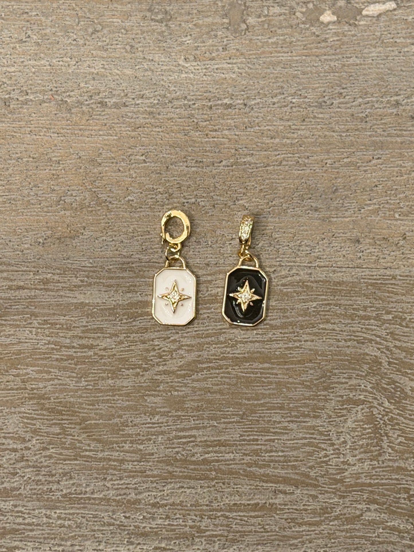 White Star Dog Tag Charm