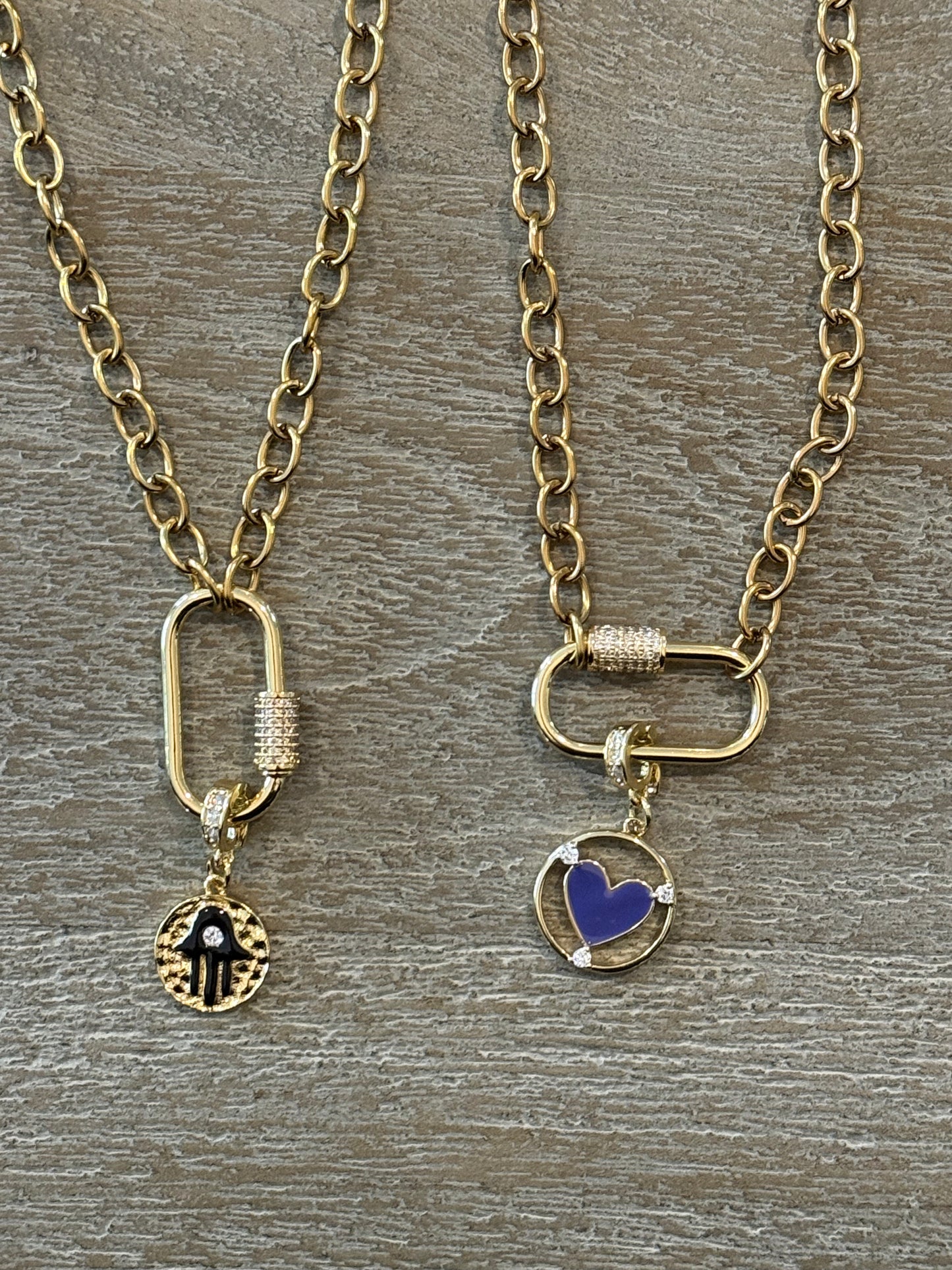 Cable Chain with Carabiner Necklace