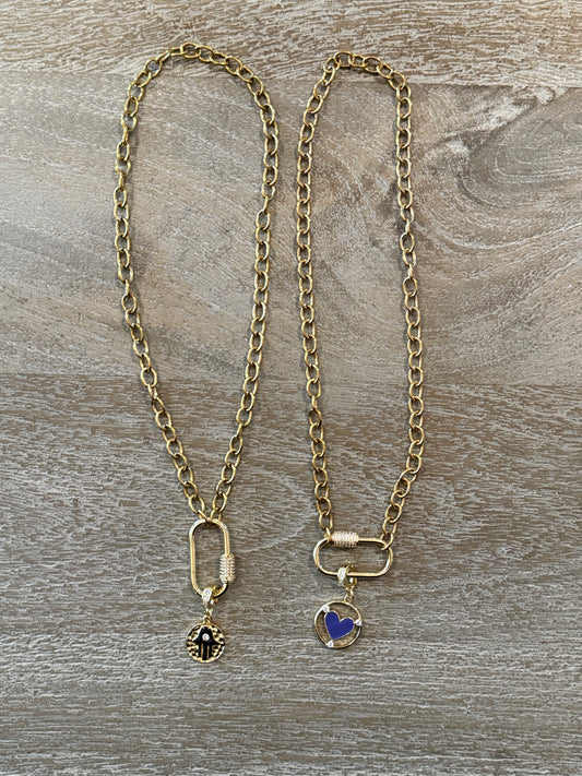 Cable Chain with Carabiner Necklace