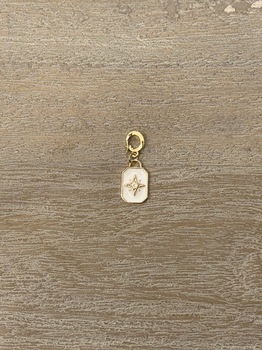 White Star Dog Tag Charm