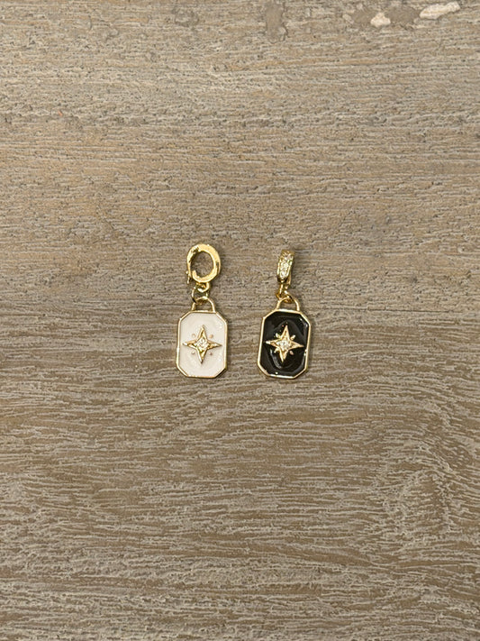 Black Star Dog Tag Charm