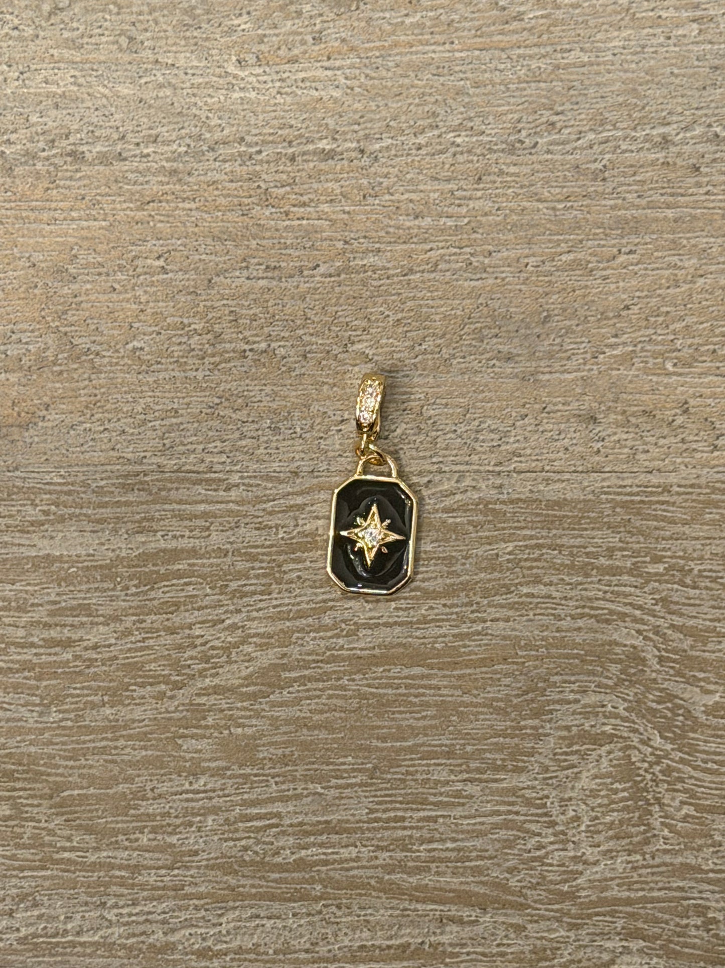 Black Star Dog Tag Charm