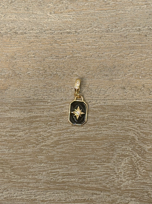 Black Star Dog Tag Charm