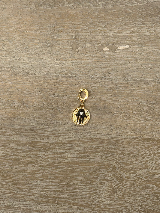 Hamsa Gold Disc Charm