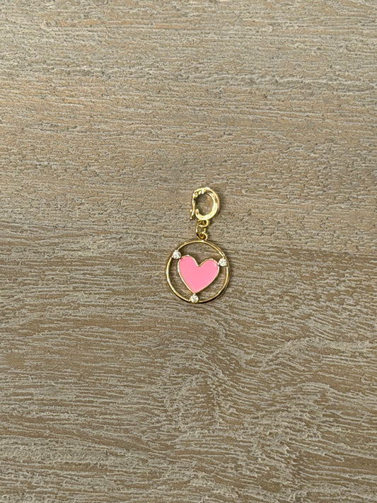 Circle Heart Charm (Pink)