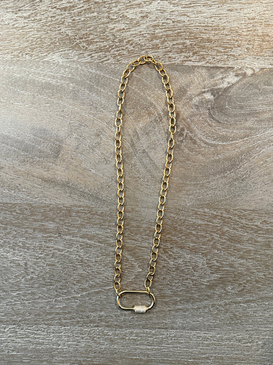 Cable Chain with Carabiner Necklace
