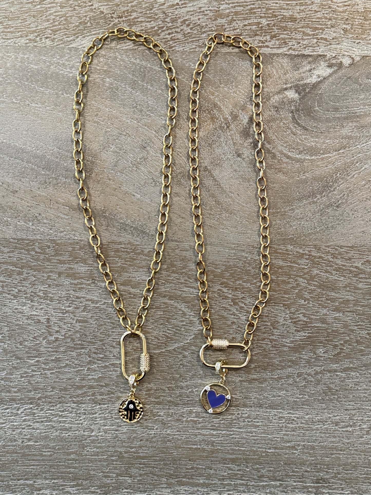Cable Chain with Carabiner Necklace