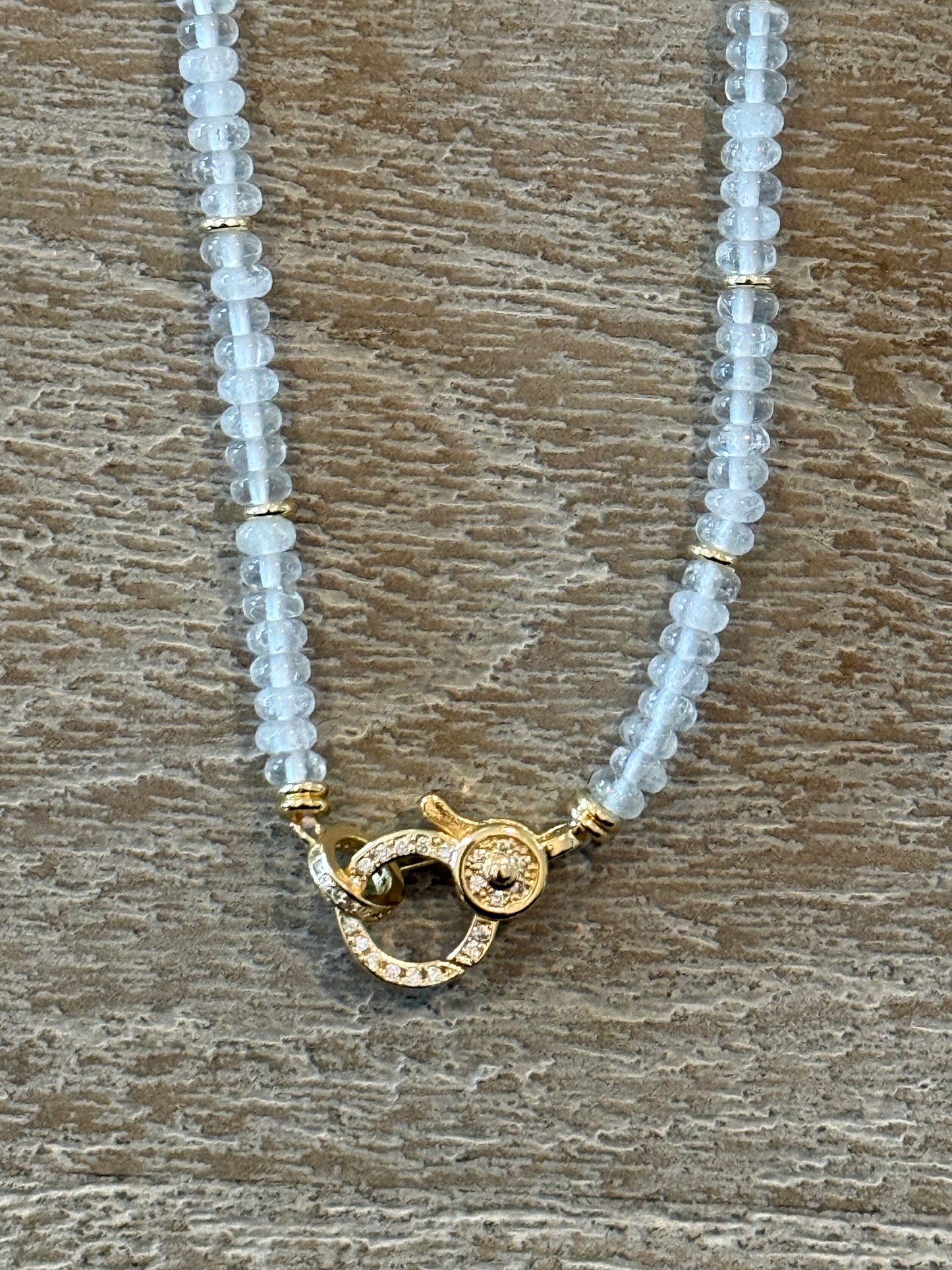 White Translucent Agate Stone Necklace with Lobster Claw Clasp