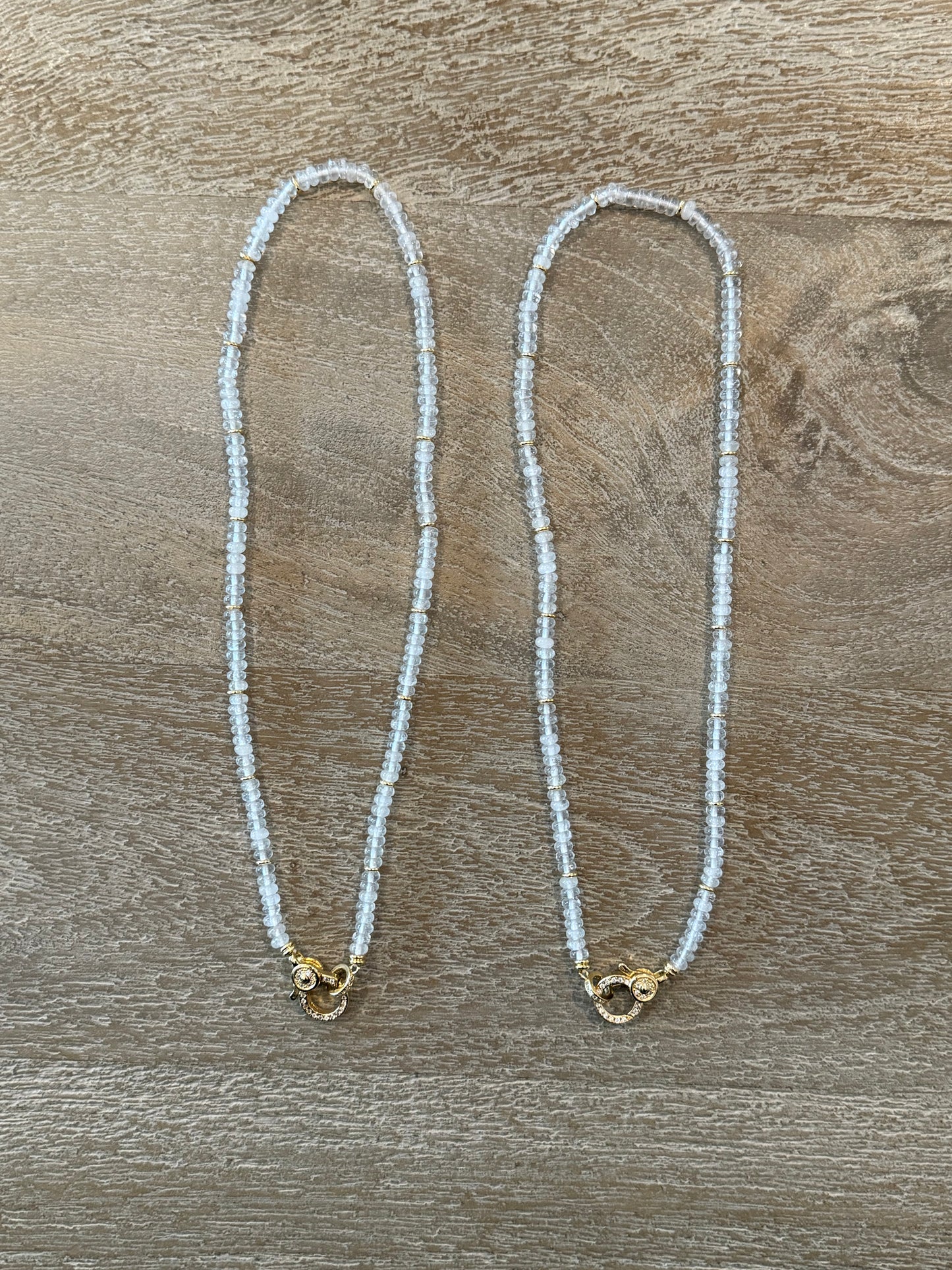 White Translucent Agate Stone Necklace with Lobster Claw Clasp