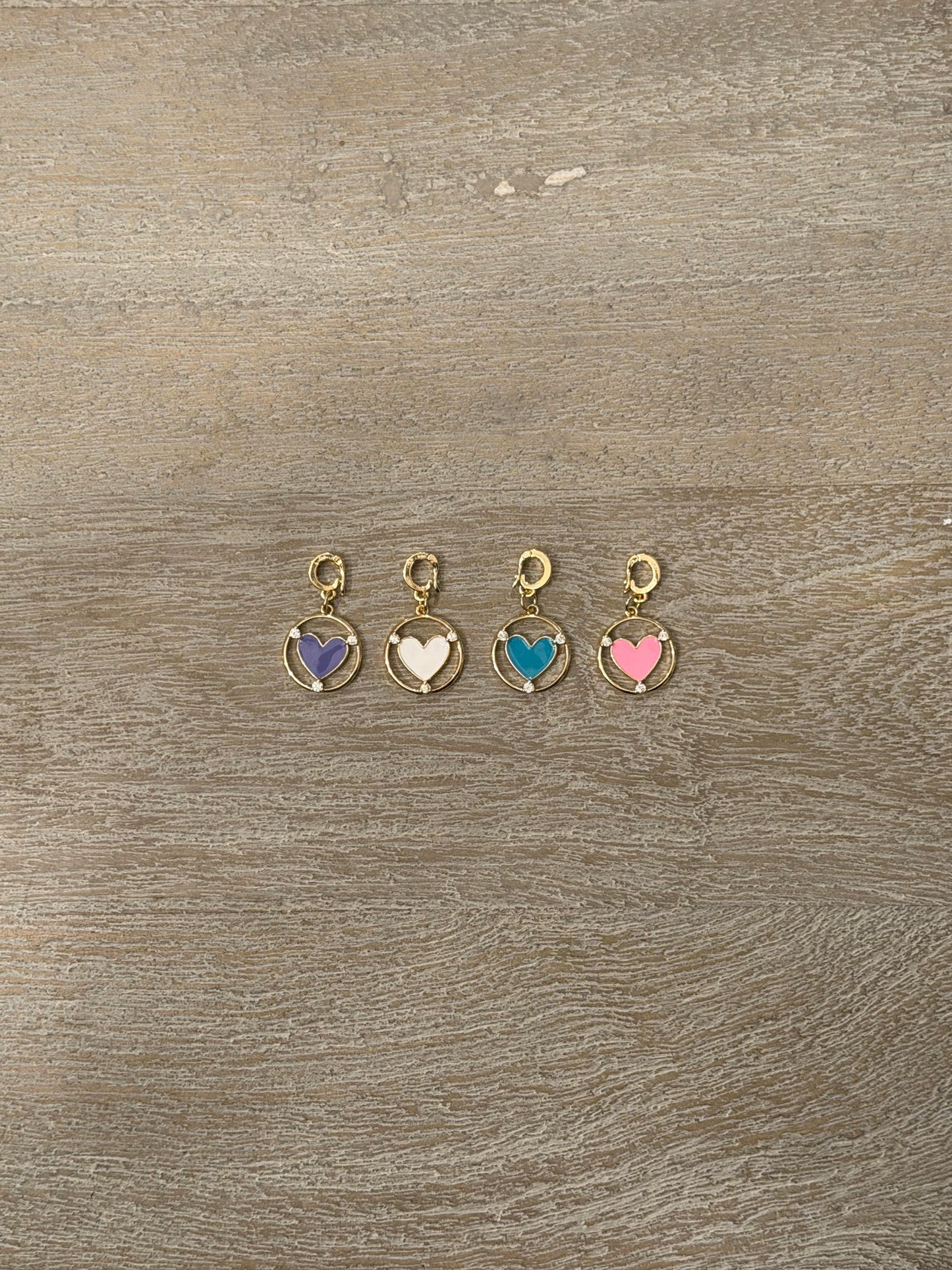 Circle Heart Charm (White)